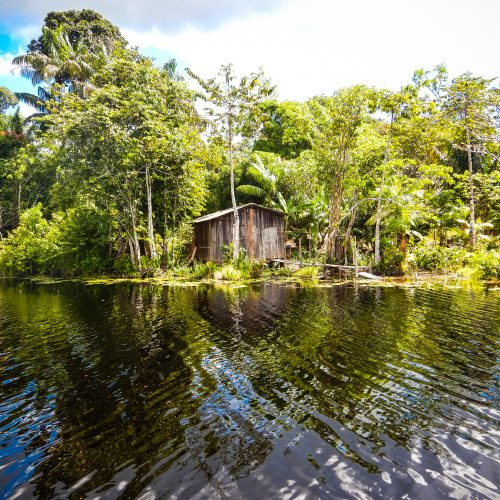 A house along the water in the Brazilian Rosewood project.