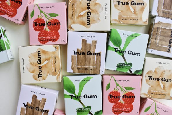 True Gum's gum flavours and packaging.